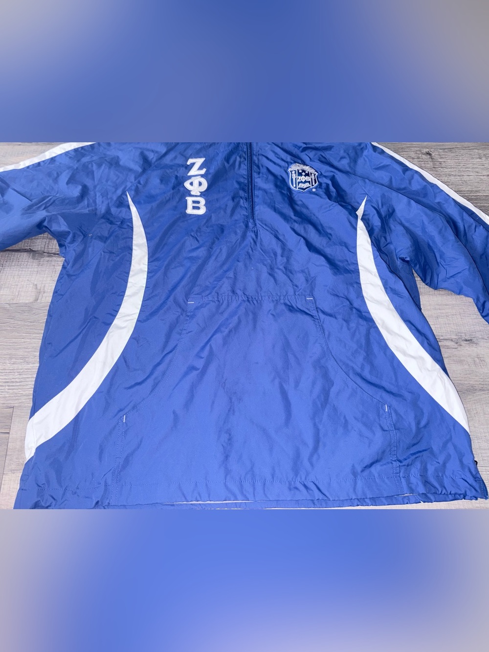 Zeta Phi Beta Sorority Women's Embroidered Quarter Zip Windbreaker Jacket 2xl
